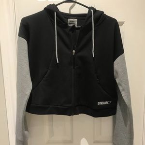 Gymshark Two Tone Cropped Zip-Up Hoodie